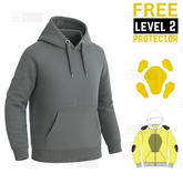 Kevlar Lined Pullover Motorcycle Hoodie in Charcole Gray