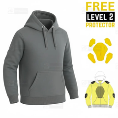 Kevlar Lined Pullover Motorcycle Hoodie in Charcole Gray
