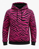 Women's Kevlar-Lined Motorcycle Hoodie in Pink & Black Zebra Print