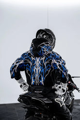 Armored Motorcycle Reflective Hoodie in Blue Thorn with CE Level 2 Protection