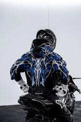 Armored Motorcycle Reflective Hoodie in Blue Thorn with CE Level 2 Protection
