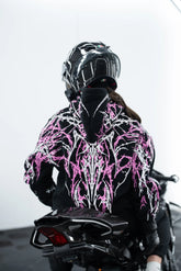 Armored Motorcycle Reflective Hoodie in Pink Thorn with CE Level 2 Protection