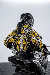 Armored Motorcycle Reflective Hoodie in Yellow Thorn with CE Level 2 Protection