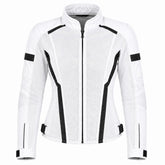 Women's Armored Motorcycle Mesh Jacket in Black & White with CE Level 2 Armor