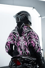 Armored Motorcycle Reflective Hoodie in Pink Thorn with CE Level 2 Protection