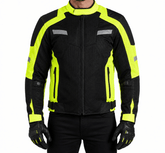 High-Visibility Mesh Motorcycle Jacket in Neon Yellow & Black with CE Armor