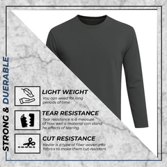 Kevlar-Lined Motorbike T-Shirt in Charcoal Grey