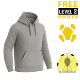 Kevlar-Lined Pull-Over Motorcycle Hoodie in Gray