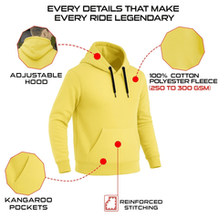 Unisex Kevlar Pull-Over Motorcycle Hoodie in Butter Yellow