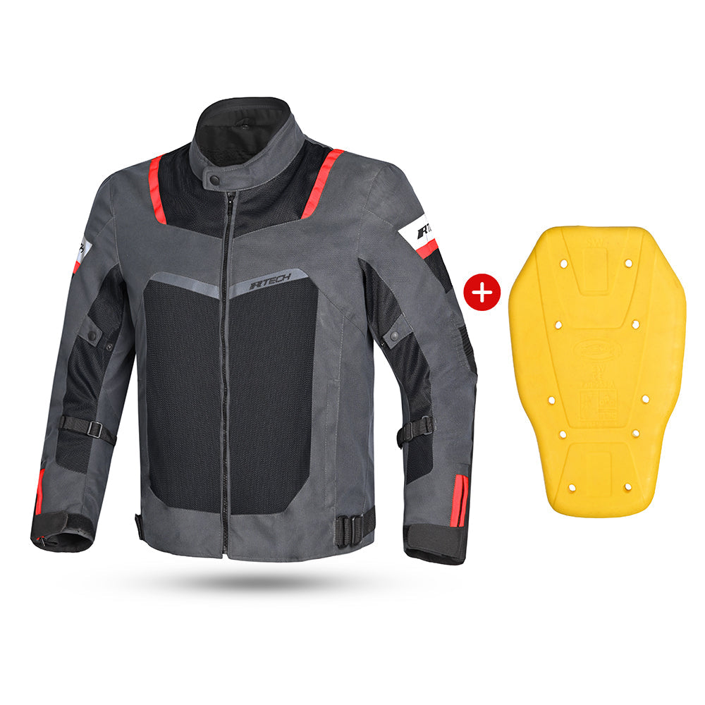 RTECH Spiral Mesh Motorcycle Jacket Anthr/Grey/Black/Red