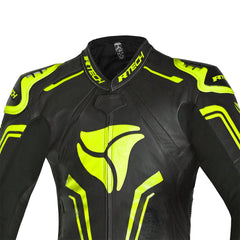 R-Tech Rising Star 1PC Motorcycle Racing Leather Suit Black Yellow