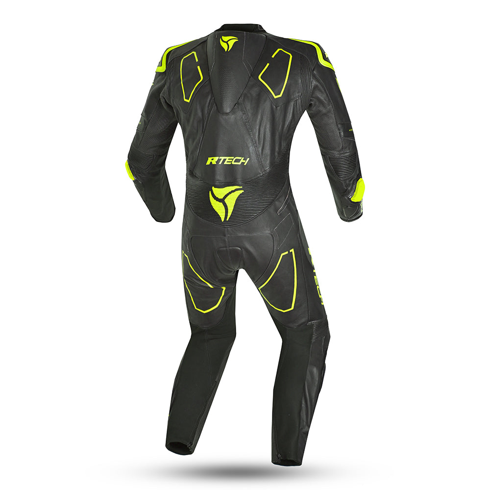 R-Tech Rising Star 1PC Motorcycle Racing Leather Suit Black Yellow