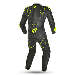 R-Tech Rising Star 1PC Motorcycle Racing Leather Suit Black Yellow