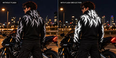 Claw Flame Armored Motorcycle Reflective Hoodie in Black