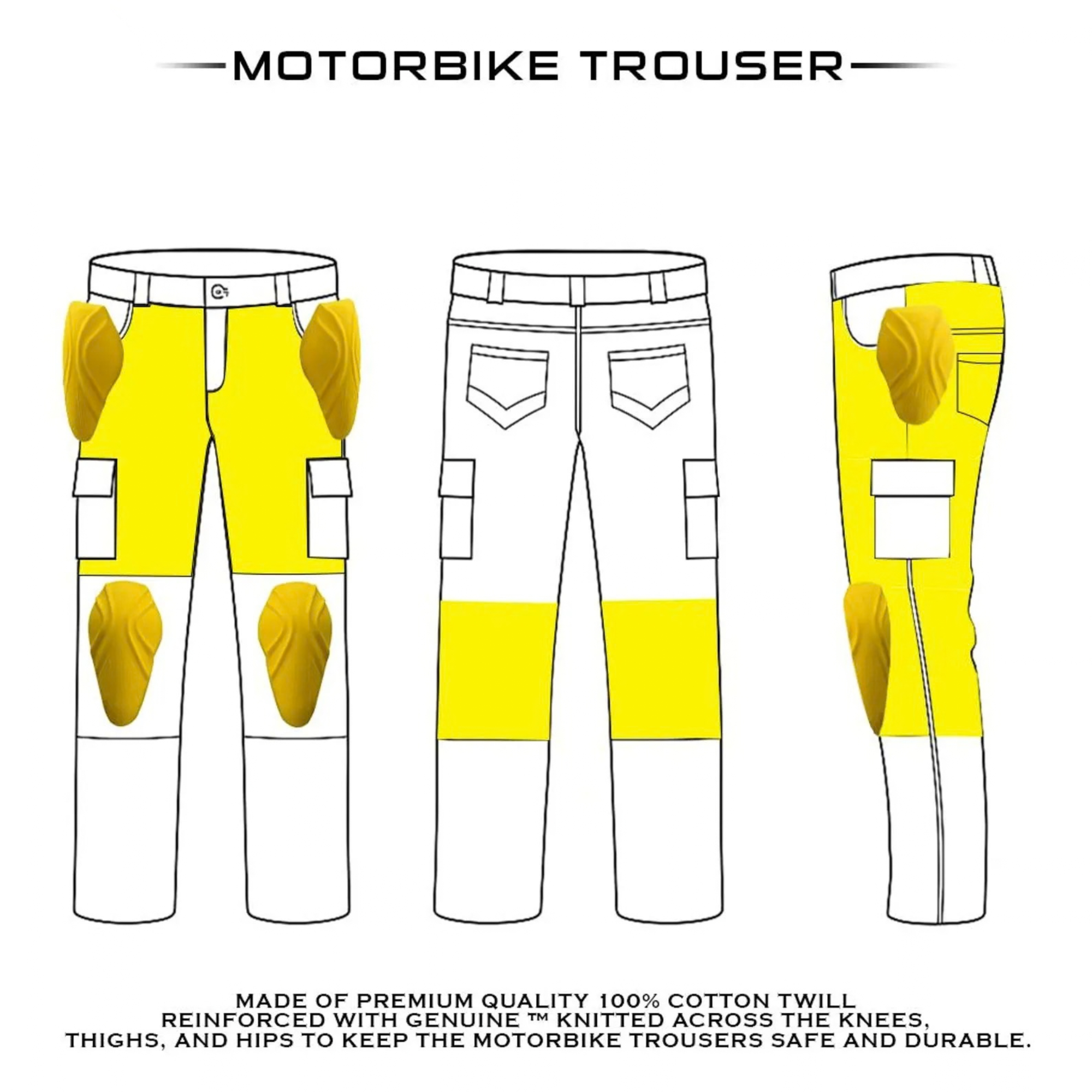 Kevlar-Lined Motorcycle Riding Pants in Camo Cargo with Level 1 Armored