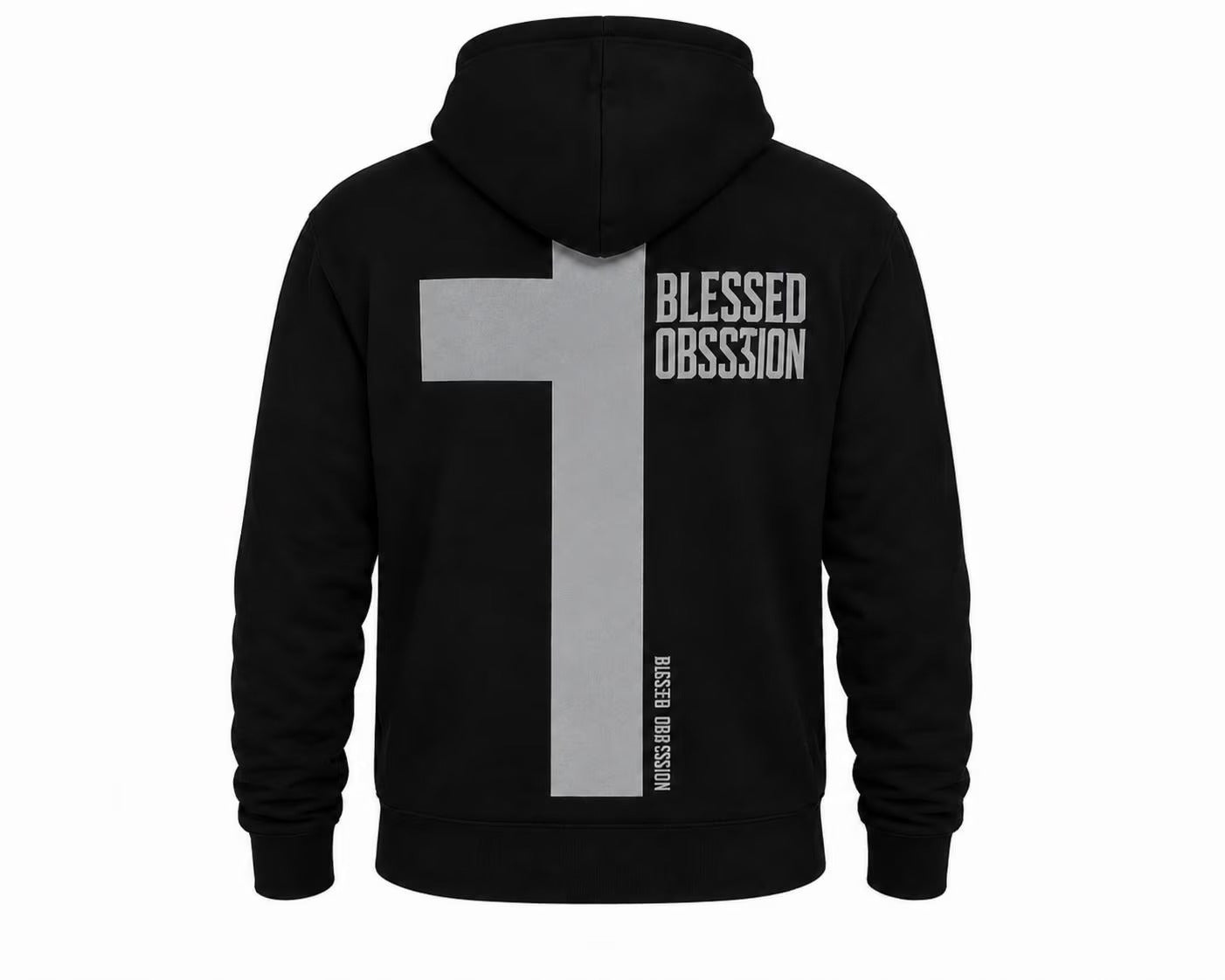 Men's Kevlar Motorcycle Hoodie in Black with Blessed Obsession Reflective