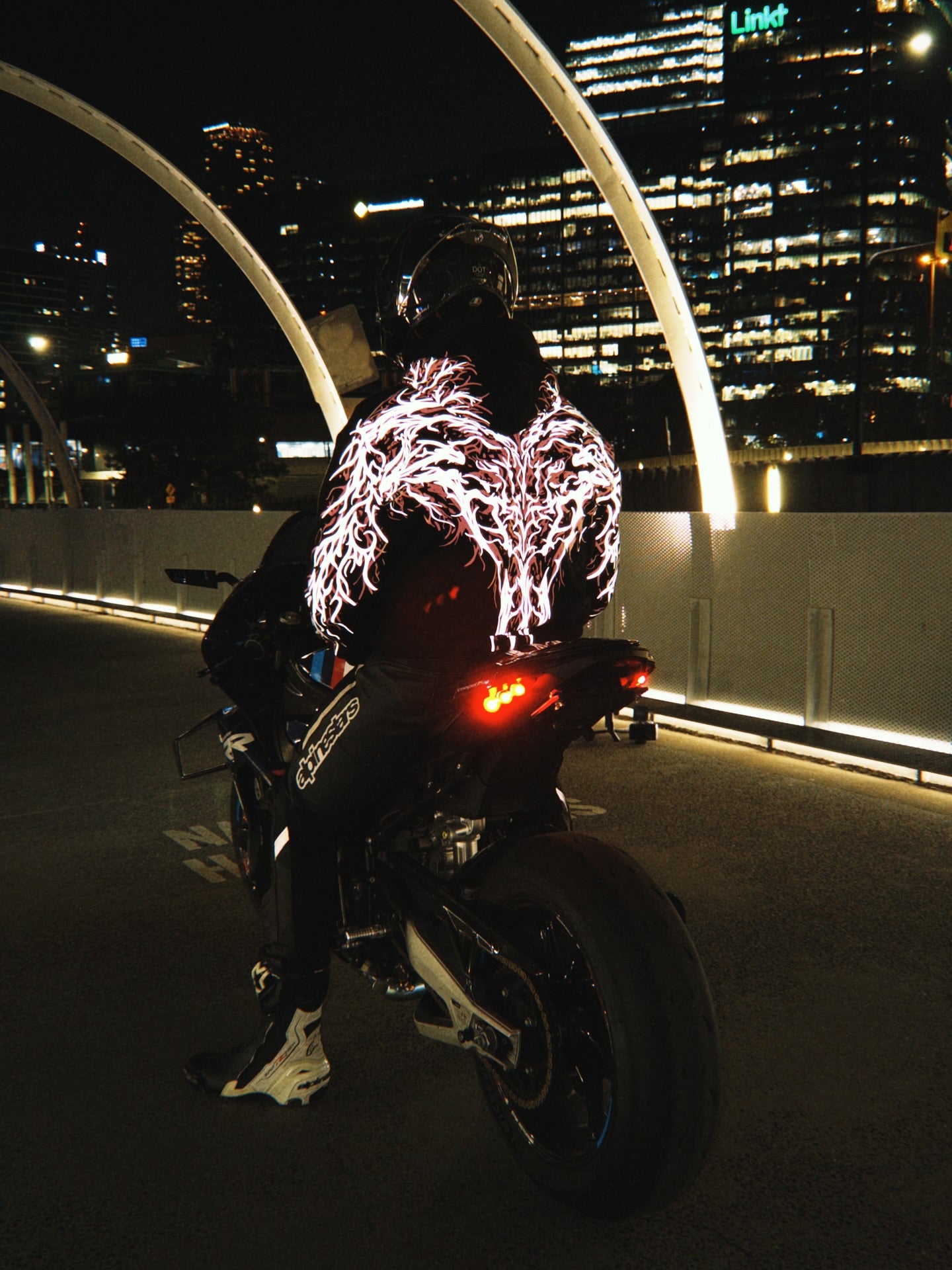Red and Gray Thorn CE Level 2 Armored Motorcycle Hoodie with Reflective Print