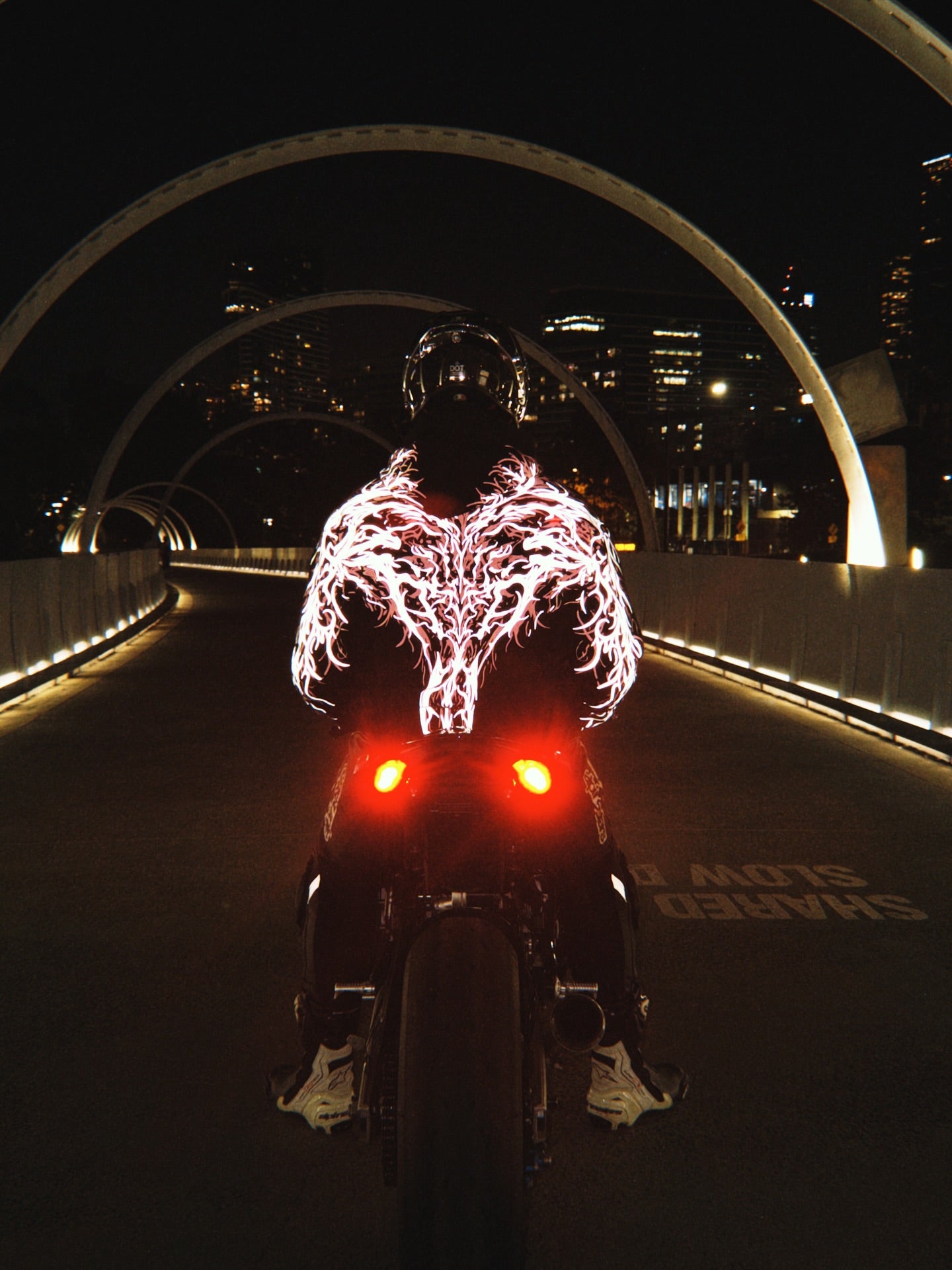 Red and Gray Thorn CE Level 2 Armored Motorcycle Hoodie with Reflective Print