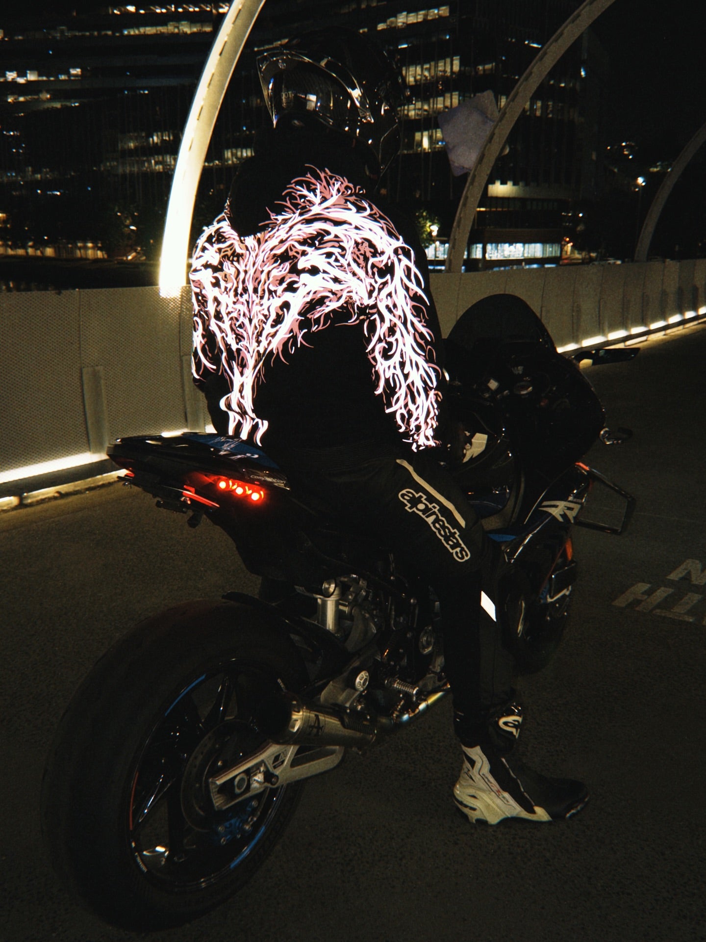 Red and Gray Thorn CE Level 2 Armored Motorcycle Hoodie with Reflective Print
