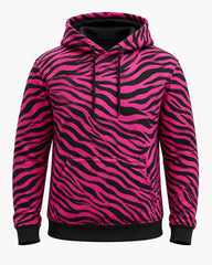 Women's Kevlar-Lined Motorcycle Hoodie in Pink &amp; Black Zebra Print