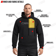 Kevlar Lined Motorcycle Hoodie in Black with CE Level 2 Armor