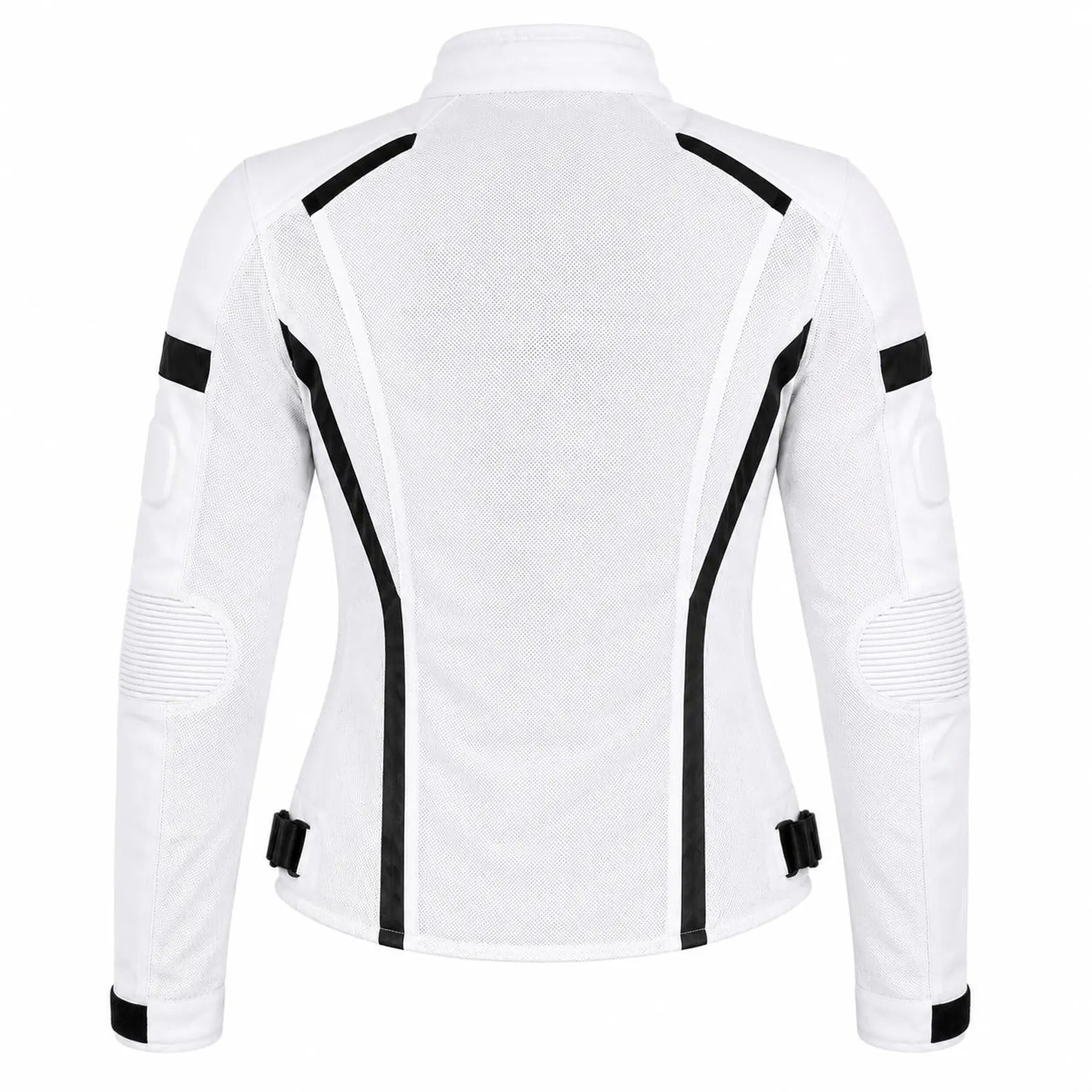 Women's Armored Motorcycle Mesh Jacket in Black &amp; White with CE Level 2 Armor