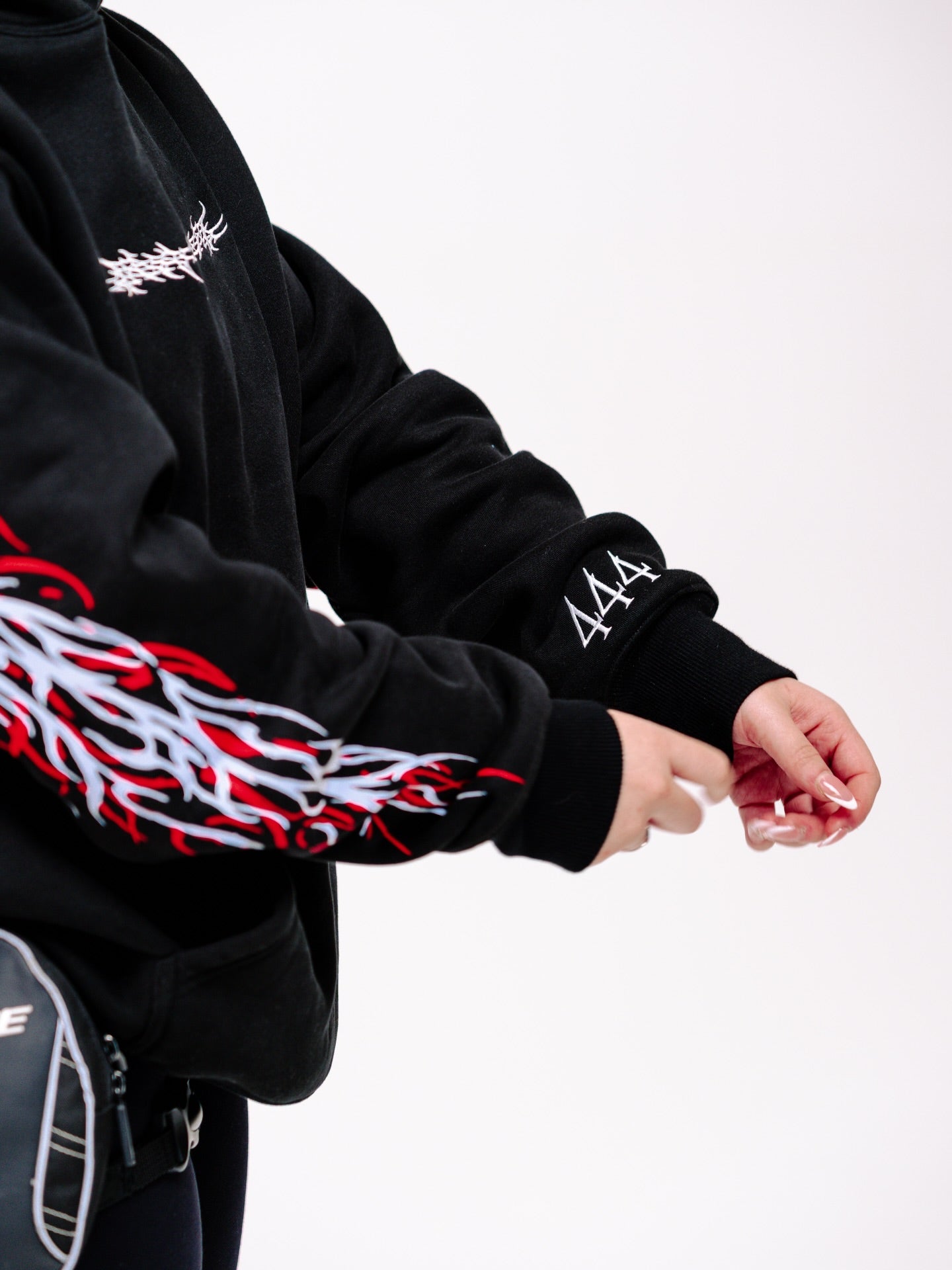 Red and Gray Thorn CE Level 2 Armored Motorcycle Hoodie with Reflective Print