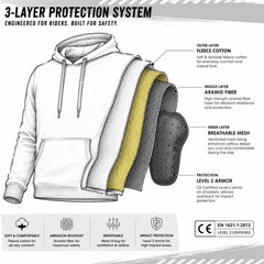 Angel Wings Armored Motorcycle Reflective Hoodie in Black