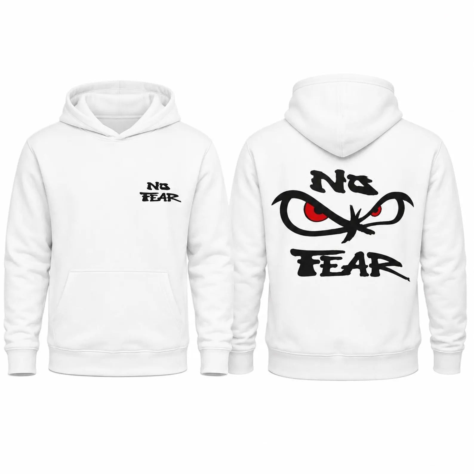 Aramid Kevlar Motorcycle Hoodie in White with No Fear Back Print