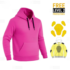 Kevlar-Lined Pull-Over Motorbike Hoodie in Gray with Protective Pads