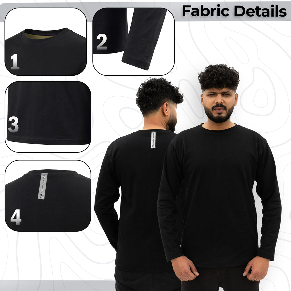 Kevlar Lined Black Long Sleeve Motorcycle Base Layer Shirt