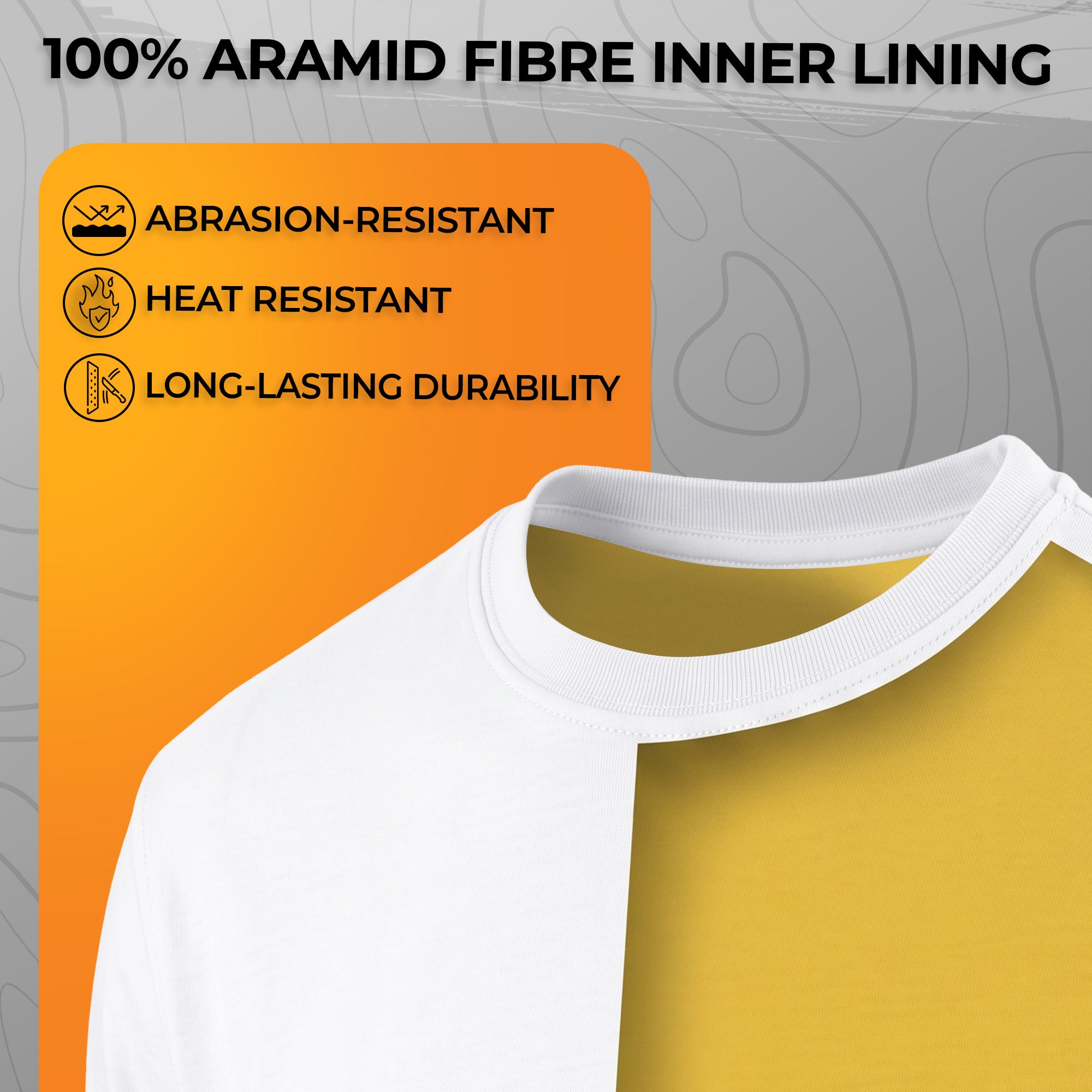 Kevlar Lined Long Sleeve Motorcycle Base Layer Shirt in White