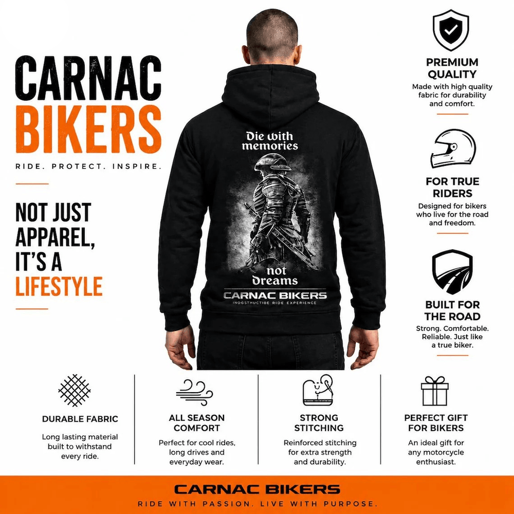 Kevlar Lined Motorcycle Hoodie in Black with CE Level 2 Armor