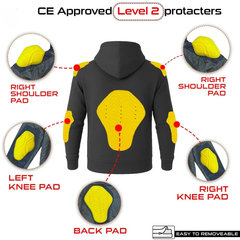 Kevlar Lined Pullover Motorcycle Hoodie in Charcole Gray