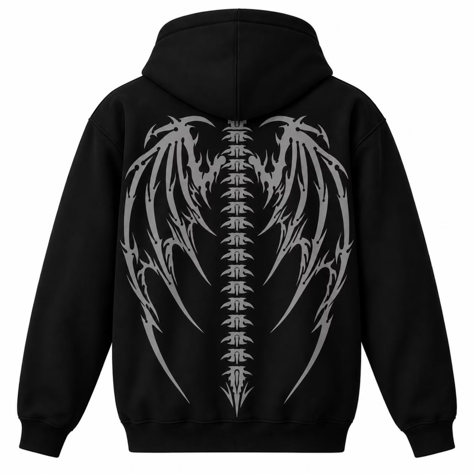 Shadow Wings Reflective Armored Motorcycle Hoodie in Black with CE Level 2 Protection