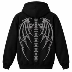 Shadow Wings Reflective Armored Motorcycle Hoodie in Black with CE Level 2 Protection