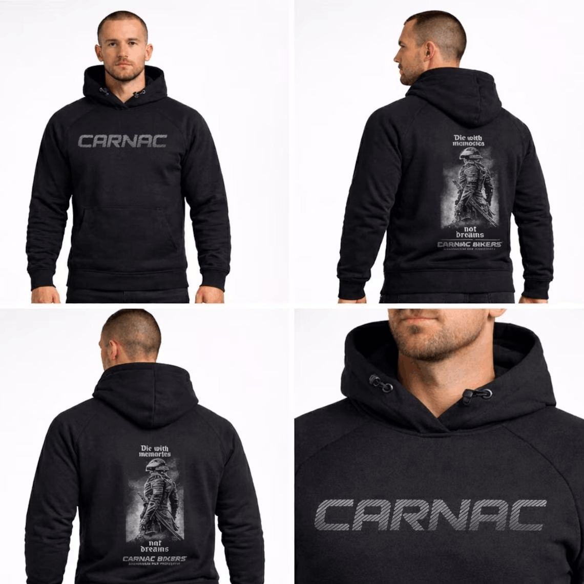 Kevlar Lined Motorcycle Hoodie in Black with CE Level 2 Armor