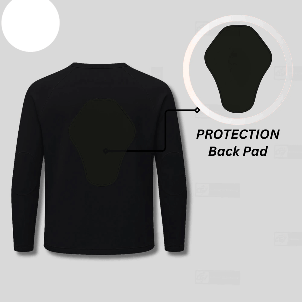 Kevlar Lined Motorcycle T-Shirt in Black with CE Level 1 Armour