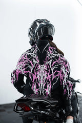 Armored Motorcycle Reflective Hoodie in Pink Thorn with CE Level 2 Protection