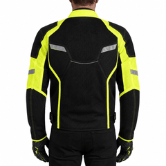 High-Visibility Mesh Motorcycle Jacket in Neon Yellow &amp; Black with CE Armor