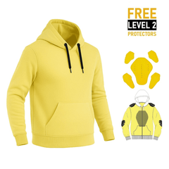 Unisex Kevlar Pull-Over Motorcycle Hoodie in Butter Yellow