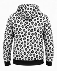 Women's Kevlar Motorcycle Hoodie in White with Leopard Print
