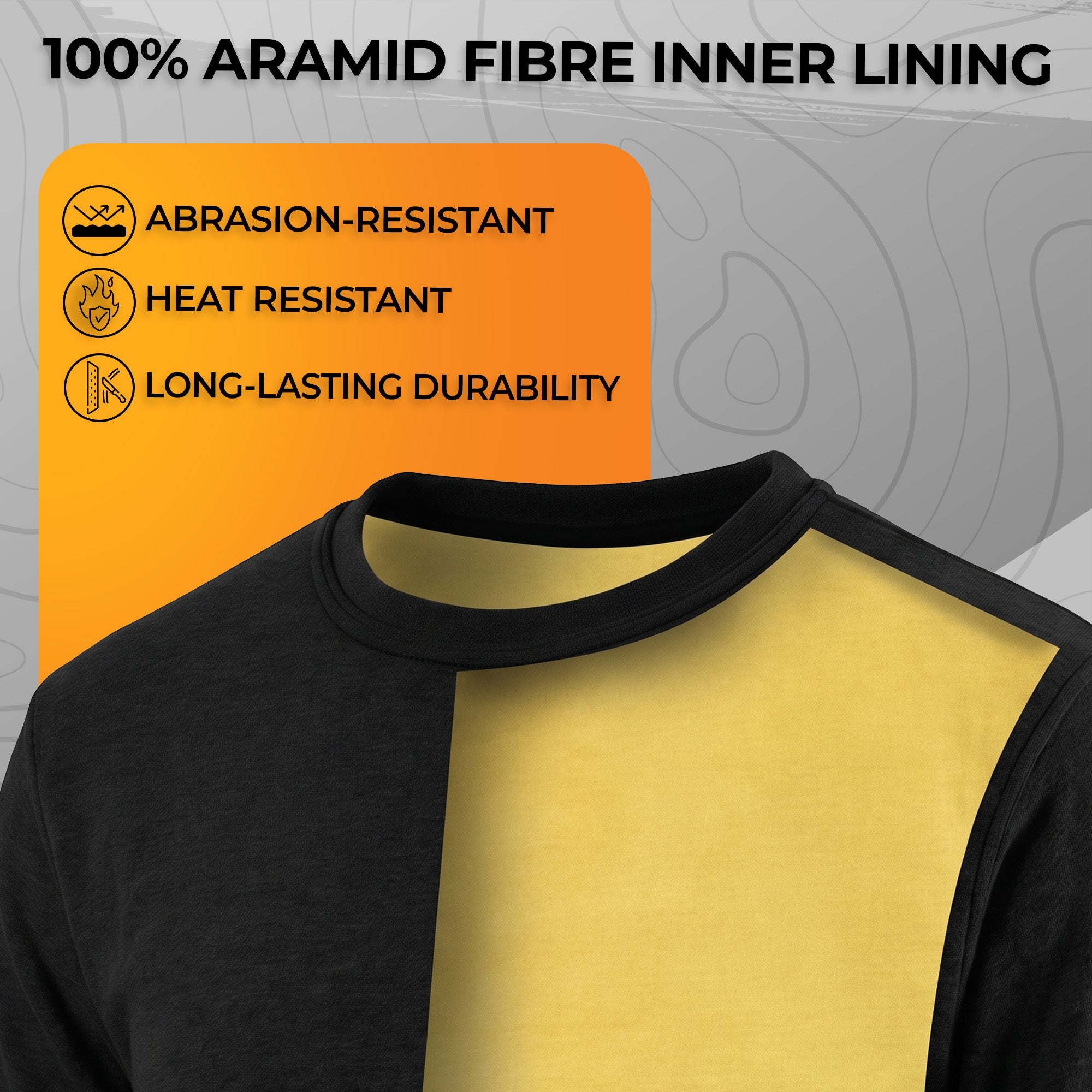 Kevlar Lined Black Long Sleeve Motorcycle Base Layer Shirt