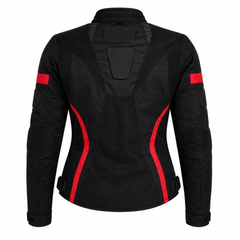 Women's Armored Motorcycle Mesh Jacket in Black &amp; Red with CE Level 2 Armor