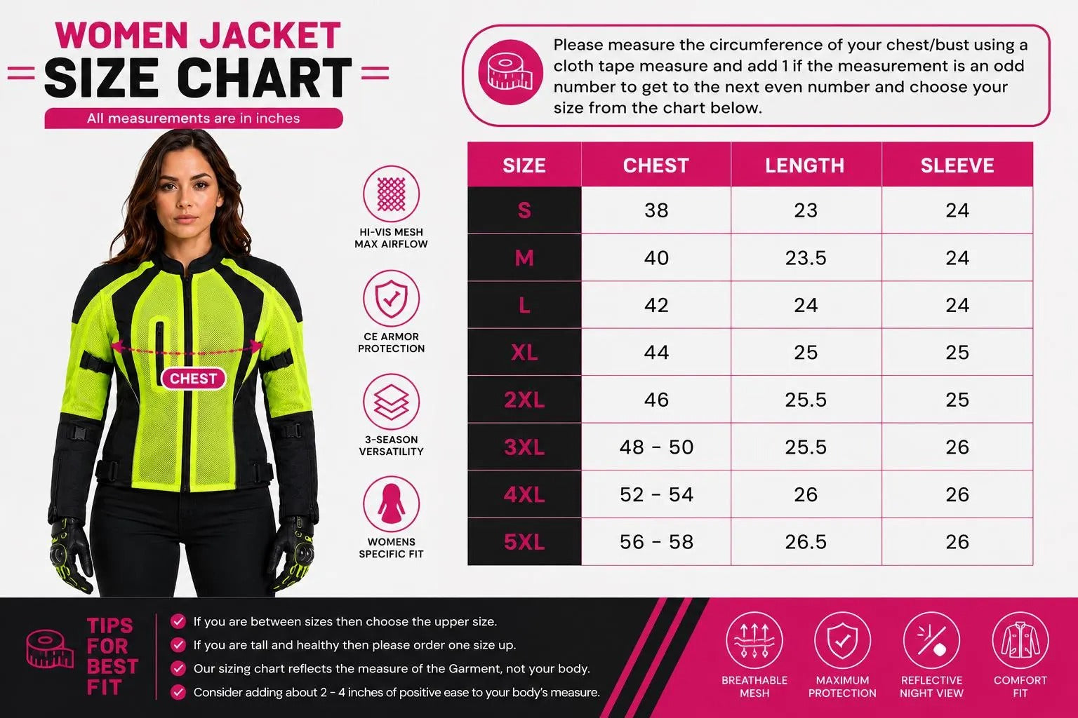 Women's Armored Motorcycle Mesh Jacket in Black &amp; White with CE Level 2 Armor