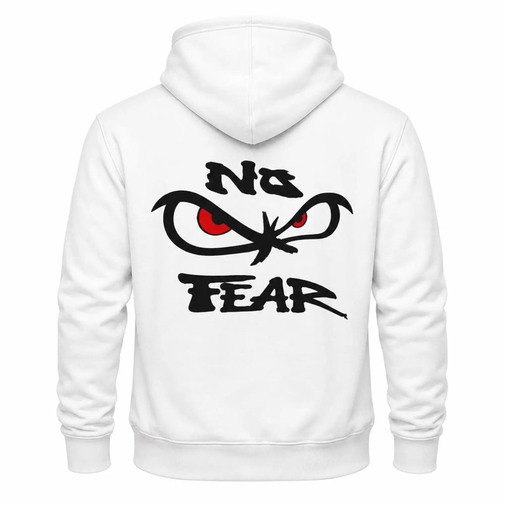 Aramid Kevlar Motorcycle Hoodie in White with No Fear Back Print
