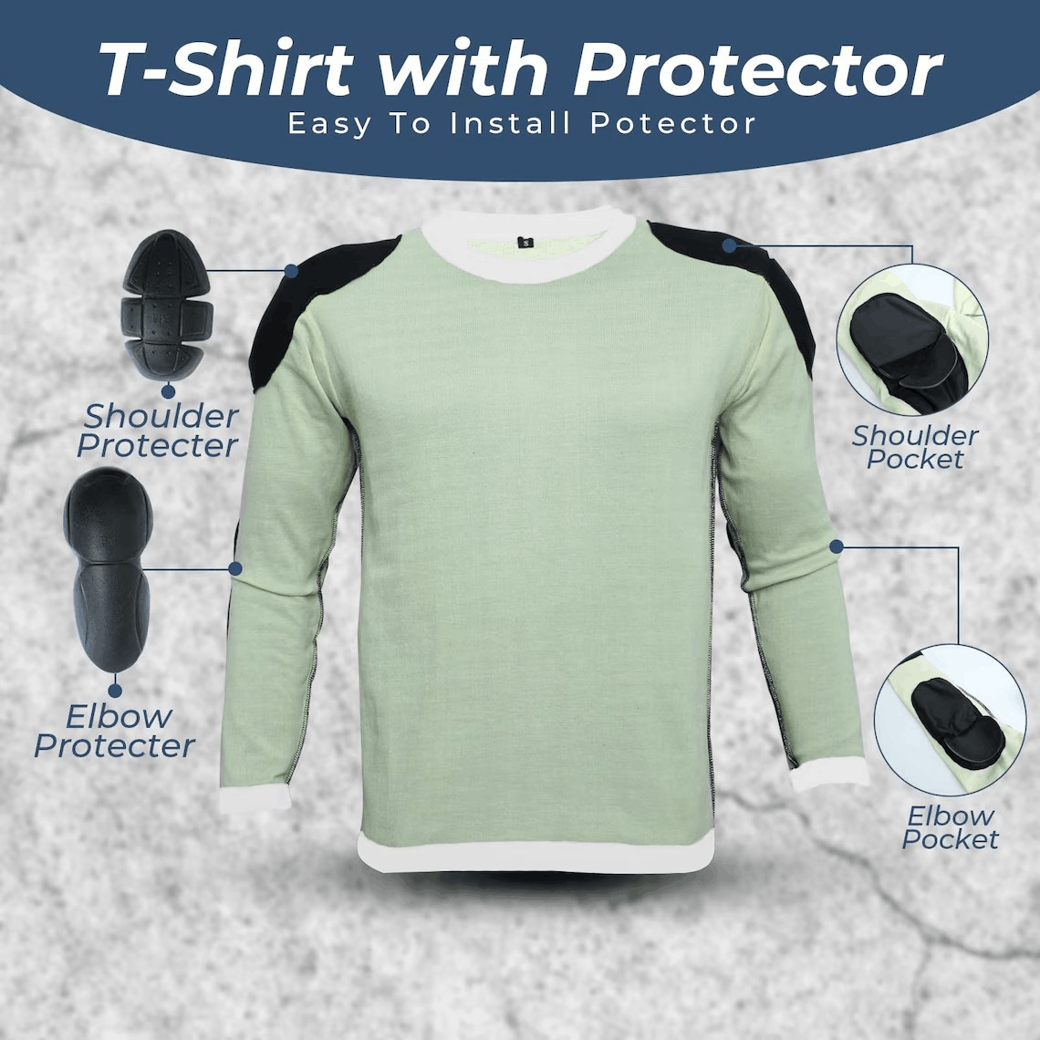 Kevlar-Lined Motorbike T-Shirt in Charcoal Grey