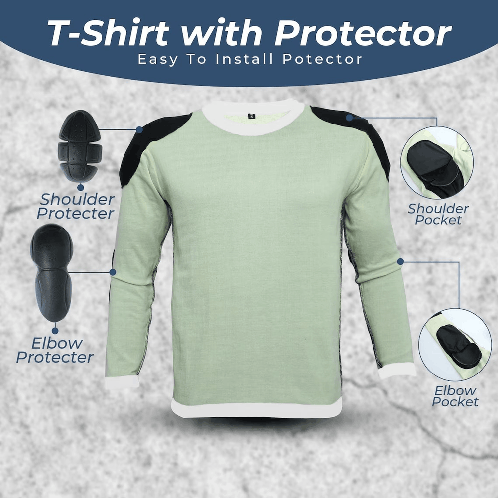 Kevlar-Lined Motorbike T-Shirt in Charcoal Grey