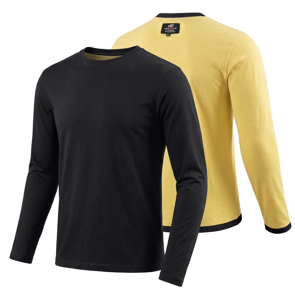 Kevlar Lined Black Long Sleeve Motorcycle Base Layer Shirt