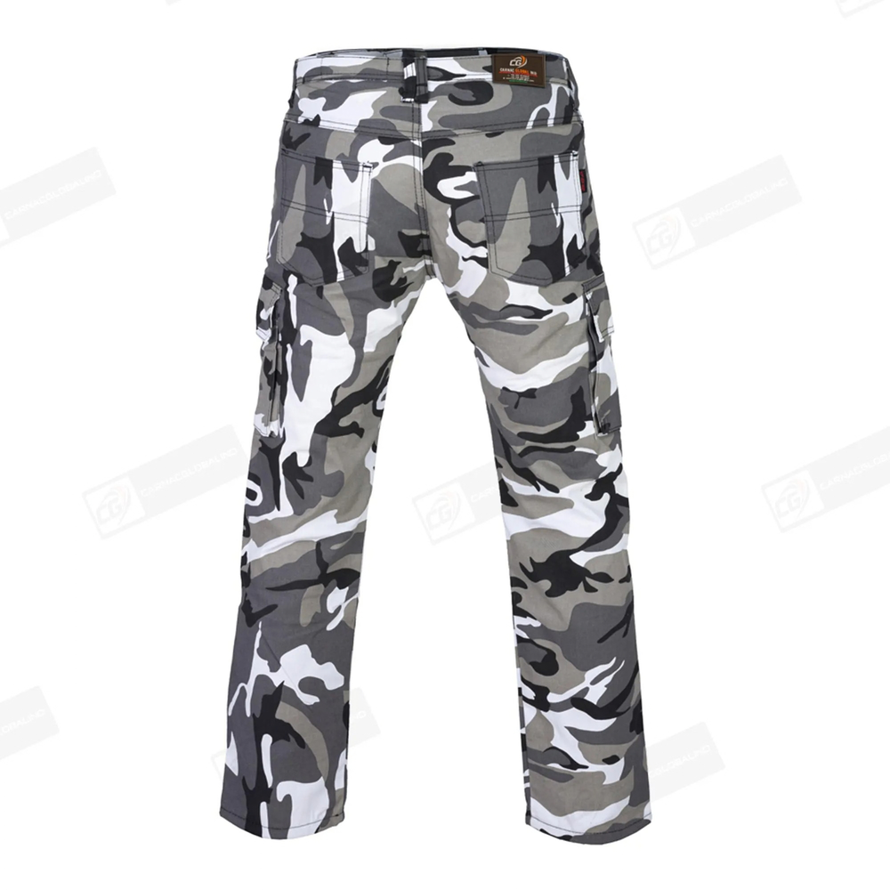 Kevlar-Lined Motorcycle Riding Pants in Camo Cargo with Level 1 Armored